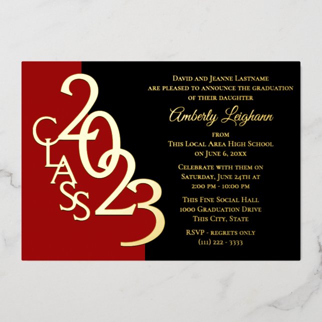 Classe 2023 Graduation Foil Invitation (Recto)
