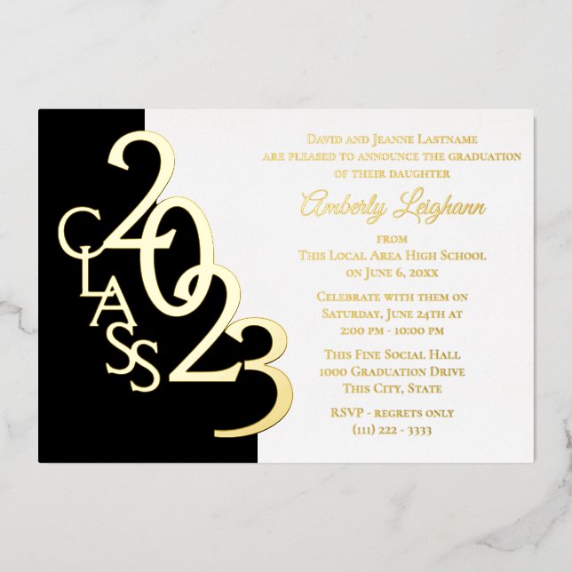 Classe 2023 Graduation Foil Invitation (Recto)