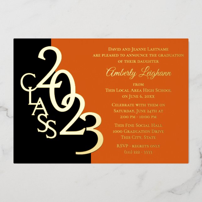 Classe 2023 Graduation Foil Invitation (Recto)