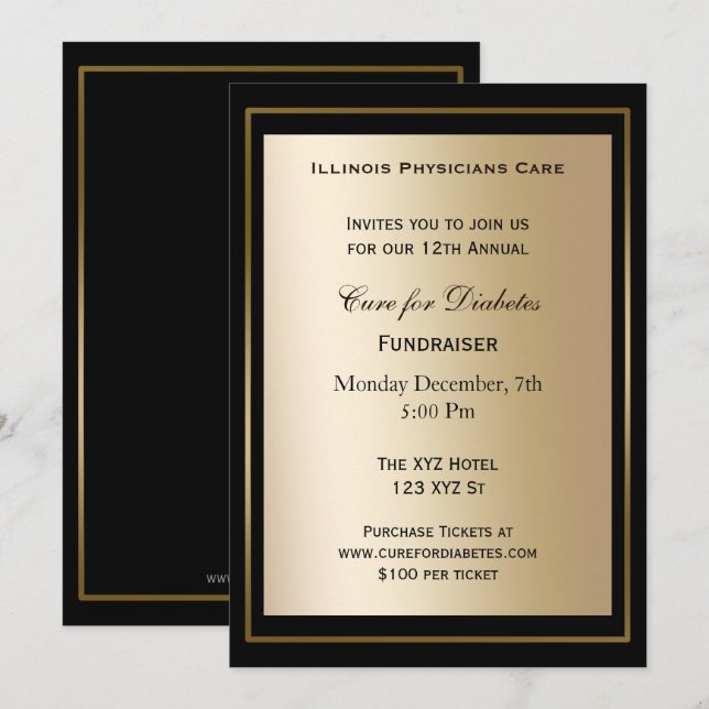 classe Black Gold Corporate party Invitation (Devant / Derrière)