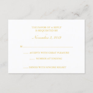 Classé blanc et or RSVP