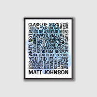 Classe Bleue de 20xx Poster de Graduation pour lui