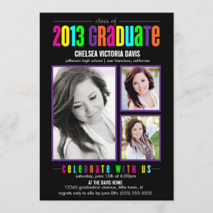 Classe colorée de Invitation photo diplômé 2013