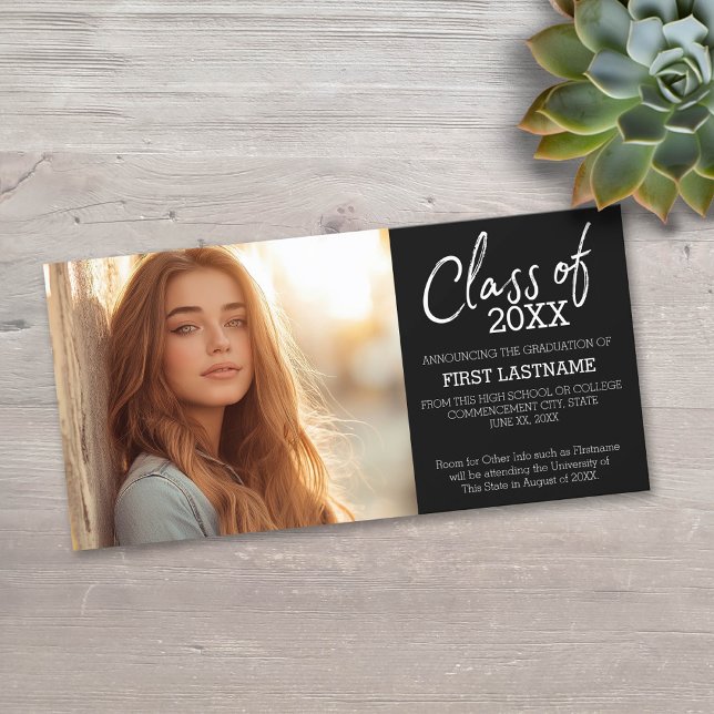Classe d'année Moderne Graduation Faire-part photo (Classic Photo Graduation Announcement)