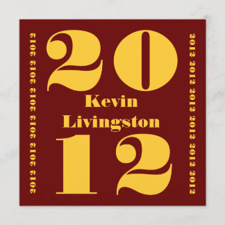 Classe de 2012 Carré Red Gold Invitation