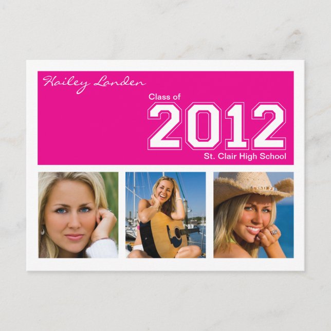 Classe de 2012 Graduation Invitation Postcard (Devant)