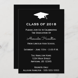 Classe De 2018 Casquette Graduation Invitation (No