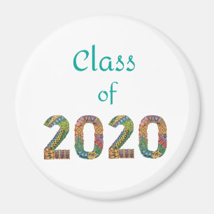 Classe de 2020 coloré chiffres aimant