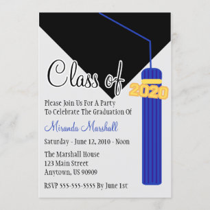 Classe De 2020 Invitation De Diplôme De Tassel (Bl