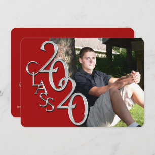 Classe de 2020 Red Photo Graduation Invitation