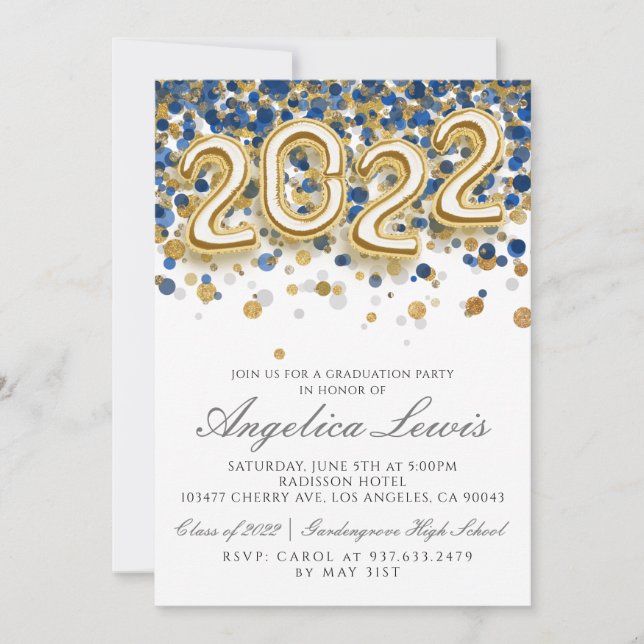 Classe de 2022 Graduation Party Invitation (Devant)