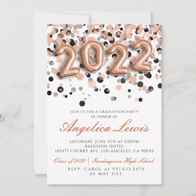 Classe de 2022 Graduation Party Invitation (Devant)