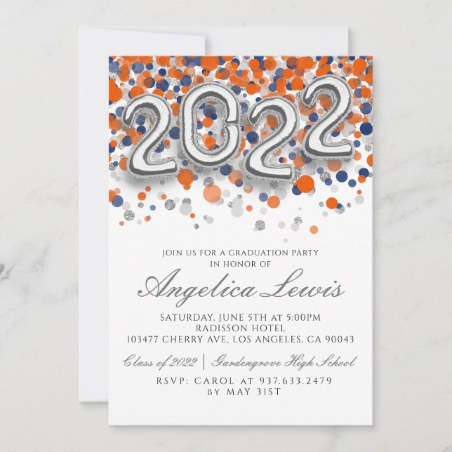 Classe de 2022 Graduation Party Invitation (Devant)