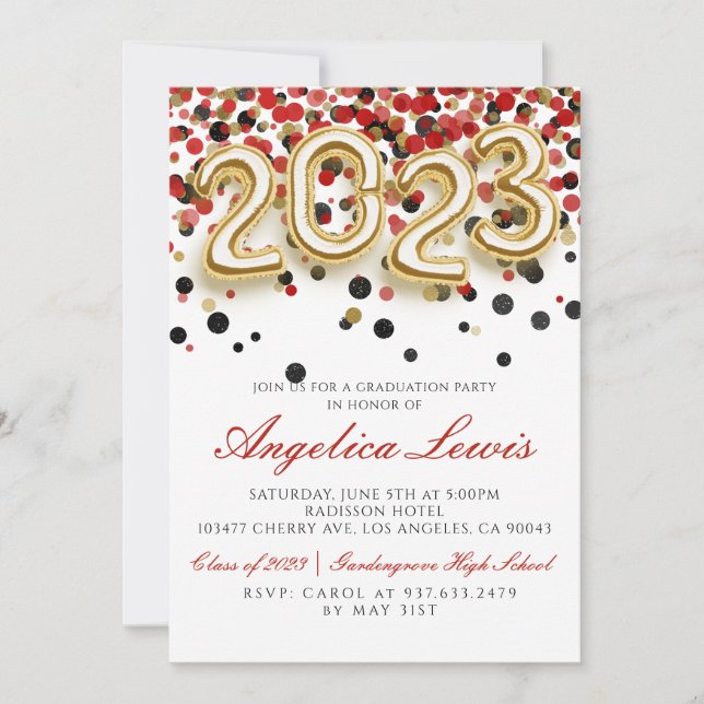Classe de 2023 Graduation Party Invitation (Devant)