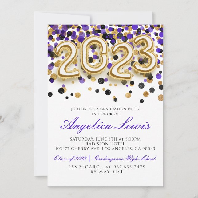 Classe de 2023 Graduation Party Invitation (Devant)