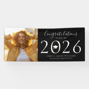 Classe de 2025 Graduation Photo Bannière noire