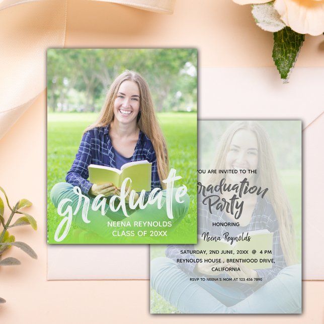 Classe de 2025 - Mini Invitation (Class of 2025 Photo Graduation Mini Invitation)