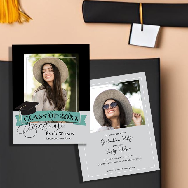 Classe de 2025 Photo Mini Graduation Invitation (Class of 2025 Photo Mini Graduation Invitation)