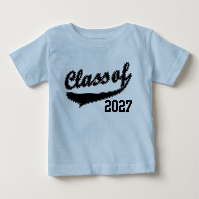Classe de 2027, T-shirt drôle mignon de bébé (Devant)
