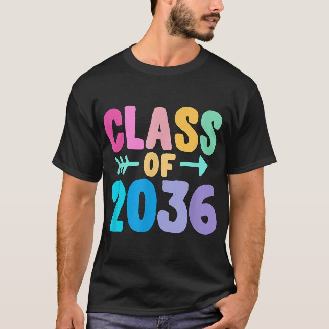 Classe de 2036 Graduation Grow With Me T-Shirt (Devant)