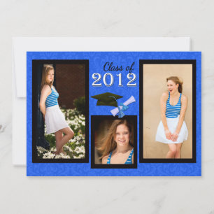 Classe de Bleu Damask Graduation Invitation 2012
