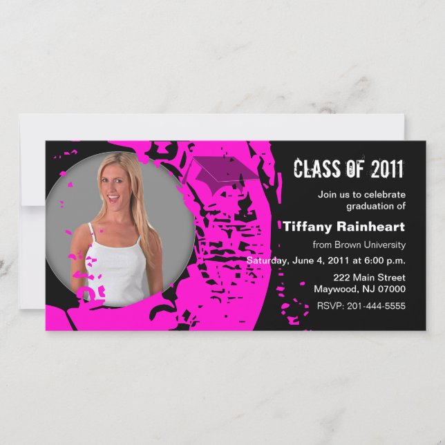 Classe de Carte photo de diplômes 2011 Neon Pink (Devant)