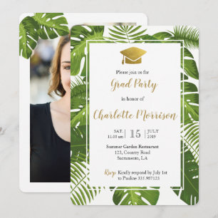 Classe de carte photo d'or vert tropical 2018