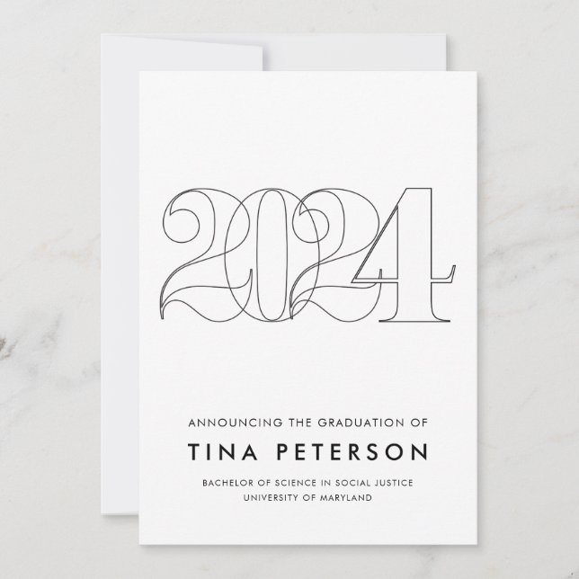 Classe de Faire-part simple de graduation 2024 (Devant)