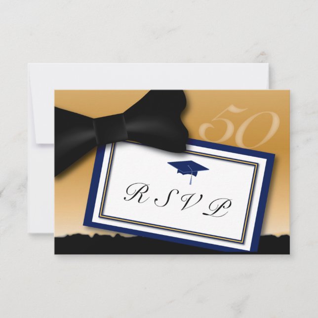Classe de réunion 50 ans personnalisable RSVP Blue (Devant)