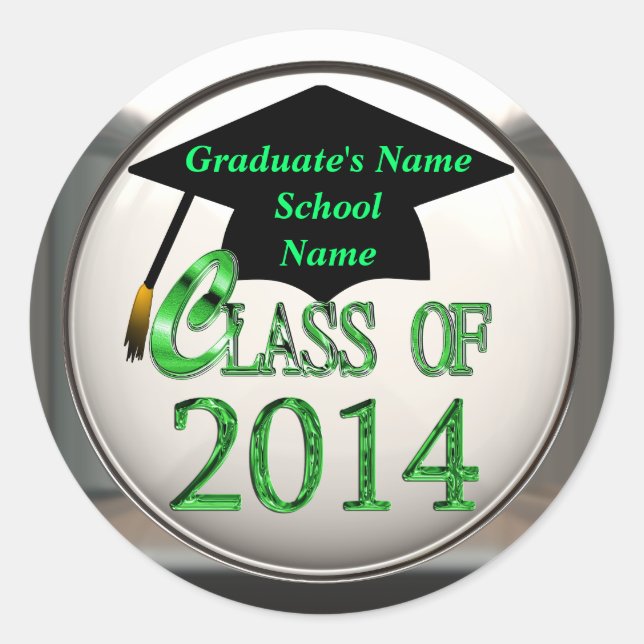 Classe De Stickers Green Graduation 2014 (Devant)