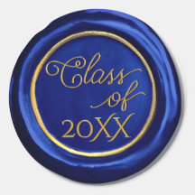 Classe d'or bleu marine Stickers de cire Sceau