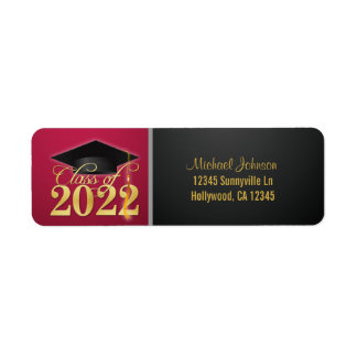 Classe élégante Rouge et Or de 2022 Étiquette