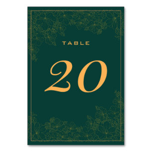 Classé Emerald Green Subtle Motif Numéro de table