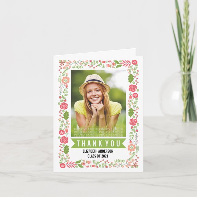 Classe frontière florale de Merci de graduation 20 (Devant)