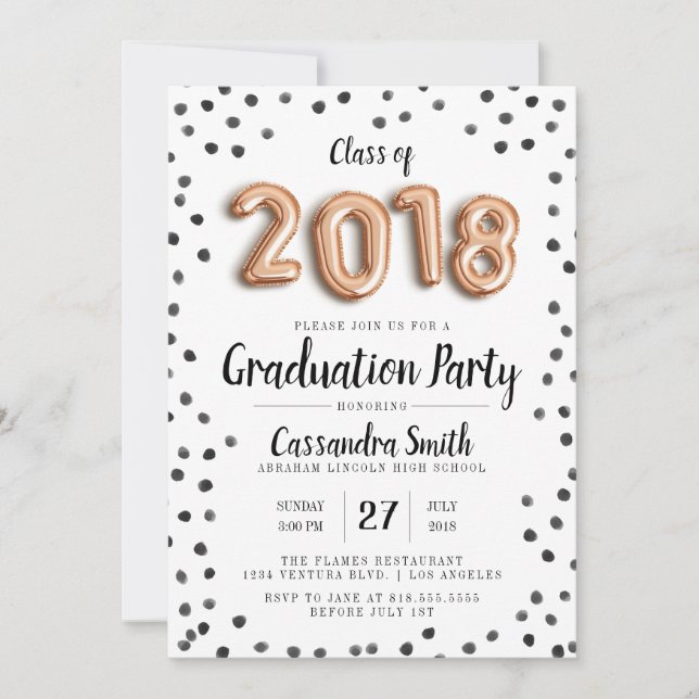 Classe moderne de 2018 ballons - invitation de (Devant)
