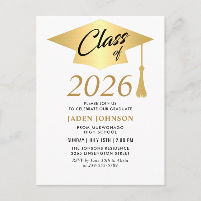 Classe moderne de 2025 Graduation Party Invitation (Devant)