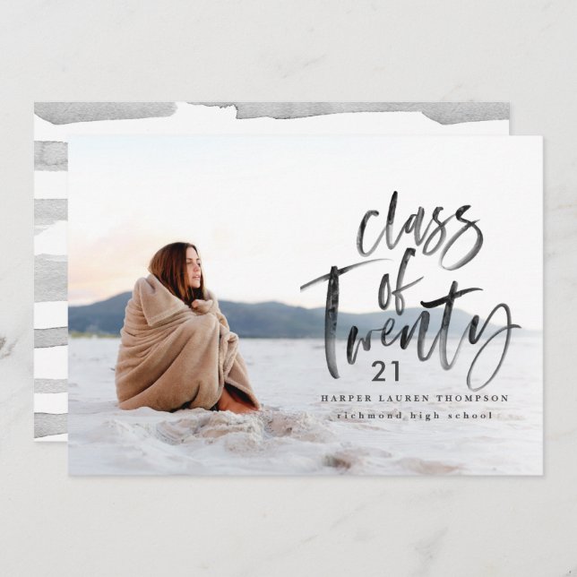 classe moderne de la typographie faire-part diplôm (Devant / Derrière)