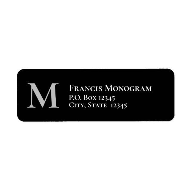 Classe Monogramme gauche aligné Étiquettes d'adres (Devant)