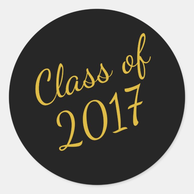 Classe Noir et Or de Sticker Graduation 2017 (Devant)