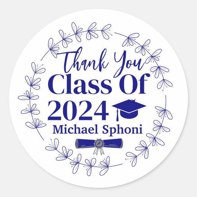 Classe personnalisée de Sticker Merci 2024 (Devant)