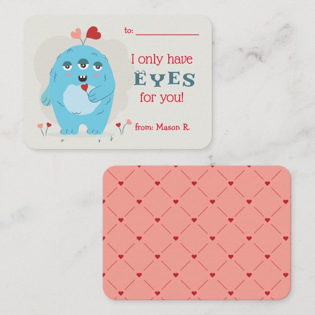 Classe Saint-Valentin pour la carte Monster (Devant / Derrière)