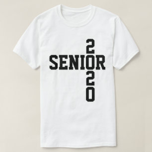 Classe senior de texte noir 2020 de t-shirt 2020
