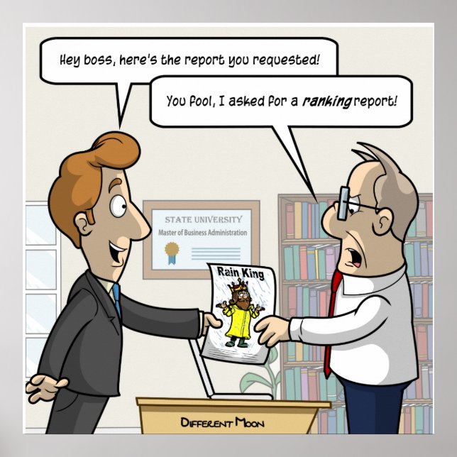 Classement comptable Rapport Punny Poster (Devant)