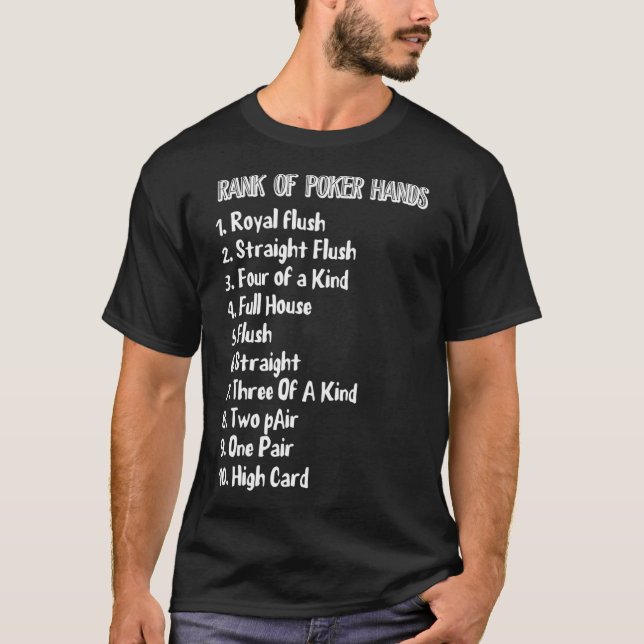 Classement Poker Mains Funny Poker Tshirt  (Devant)