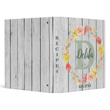 Fleurs d'automne Monogramme Recette personnalisée 