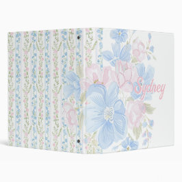 Classeur 2,54 Cm Pink and Blue Floral Grandmillennial | Name