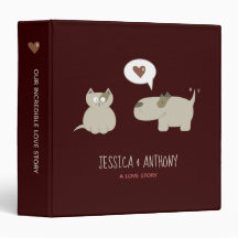 Couple de chat et de chien en caricature