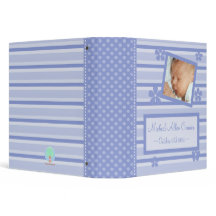 Fleurs et classeur de livre de bébé bleu de