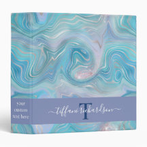 Géode rose bleu Monogramme Nom du script