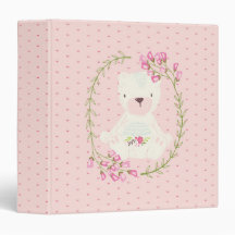 Guirlande florale et coeurs d'ours mignon